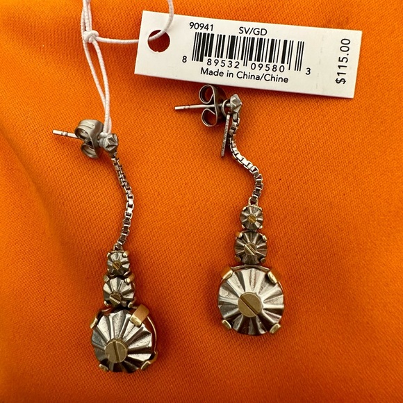 Coach Two-Tone Dangle Earrings - Picture 4 of 4